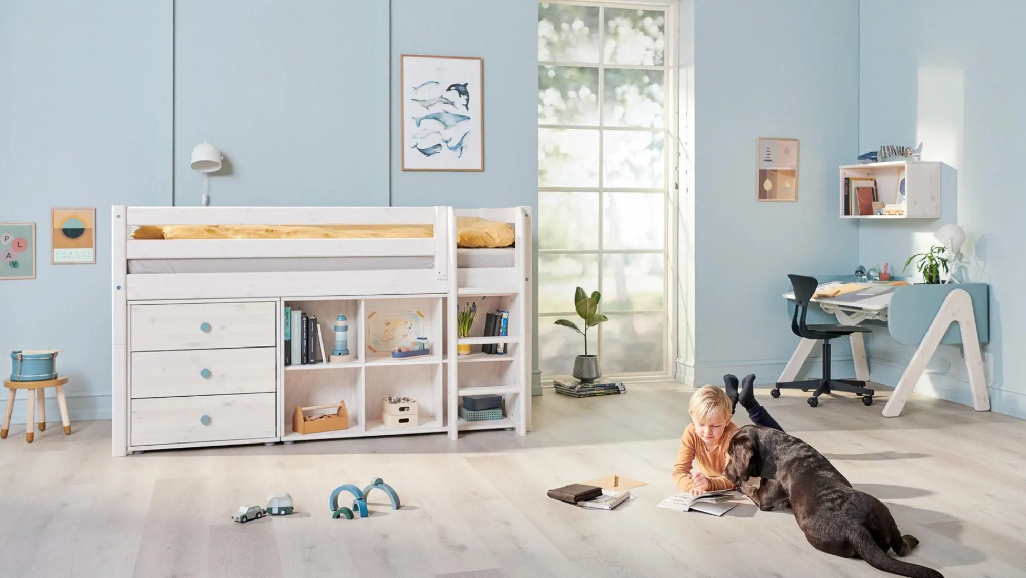 Best FLEXA Bogkasse White Washed Pine