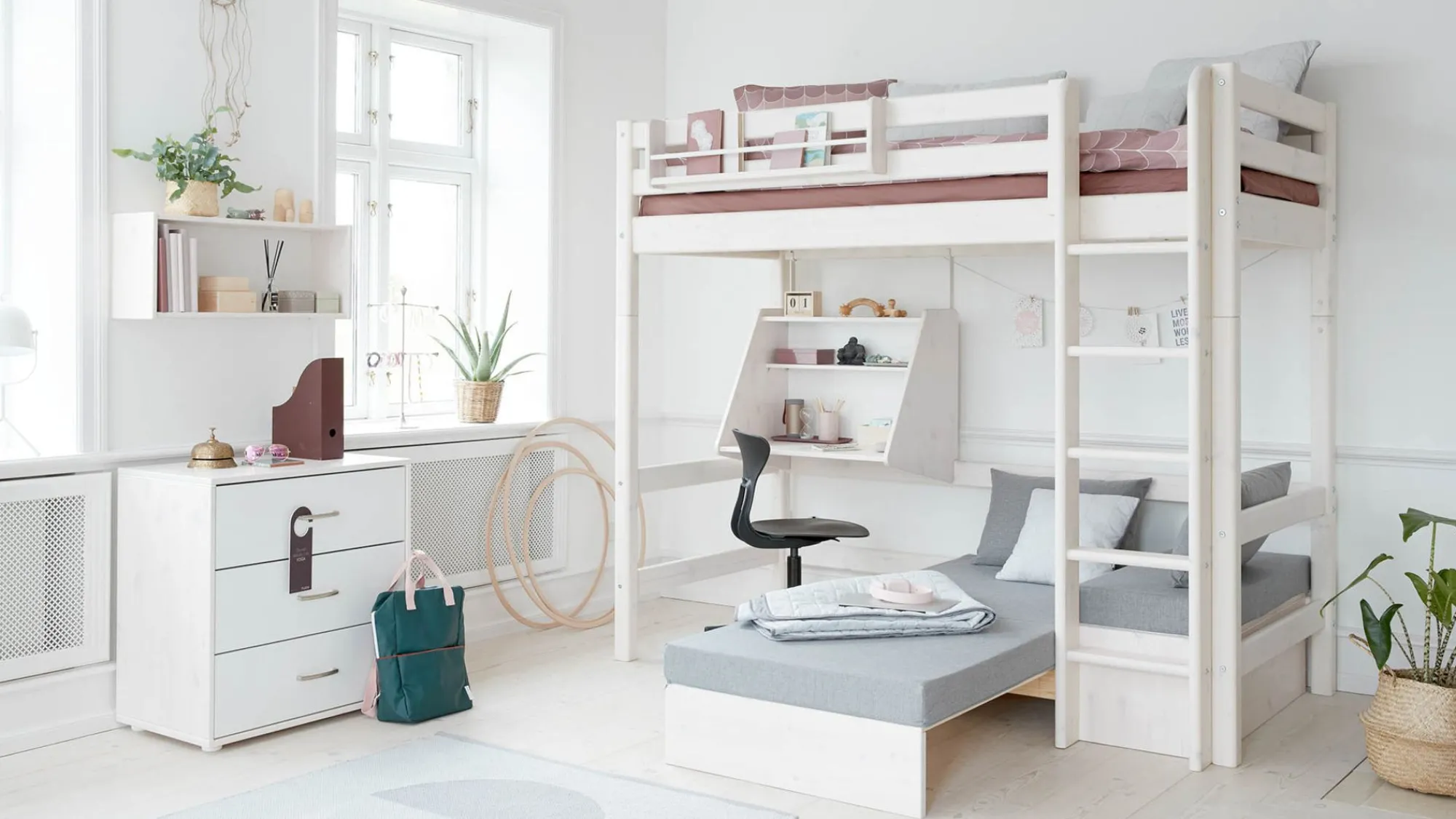 Sale FLEXA Click-On-Skrivebord White Washed Pine