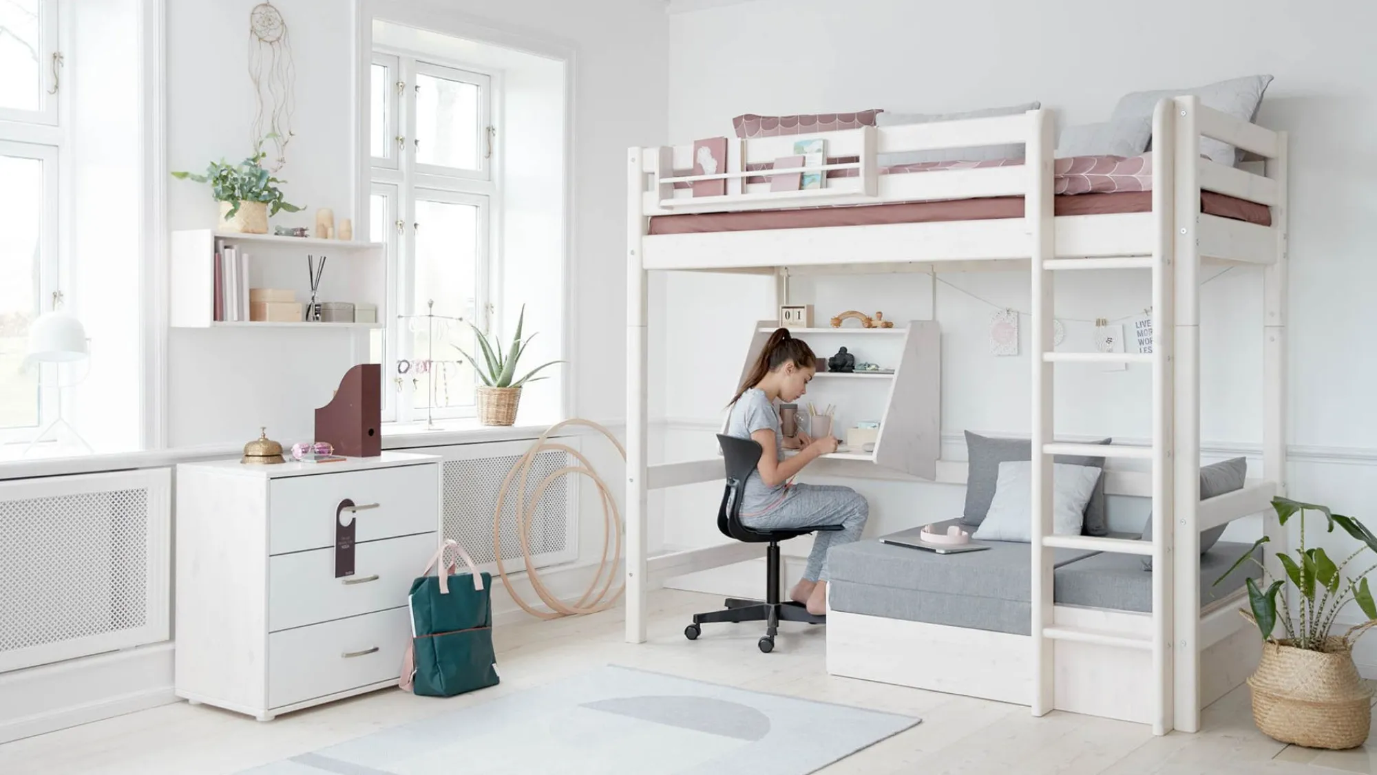 Sale FLEXA Click-On-Skrivebord White Washed Pine