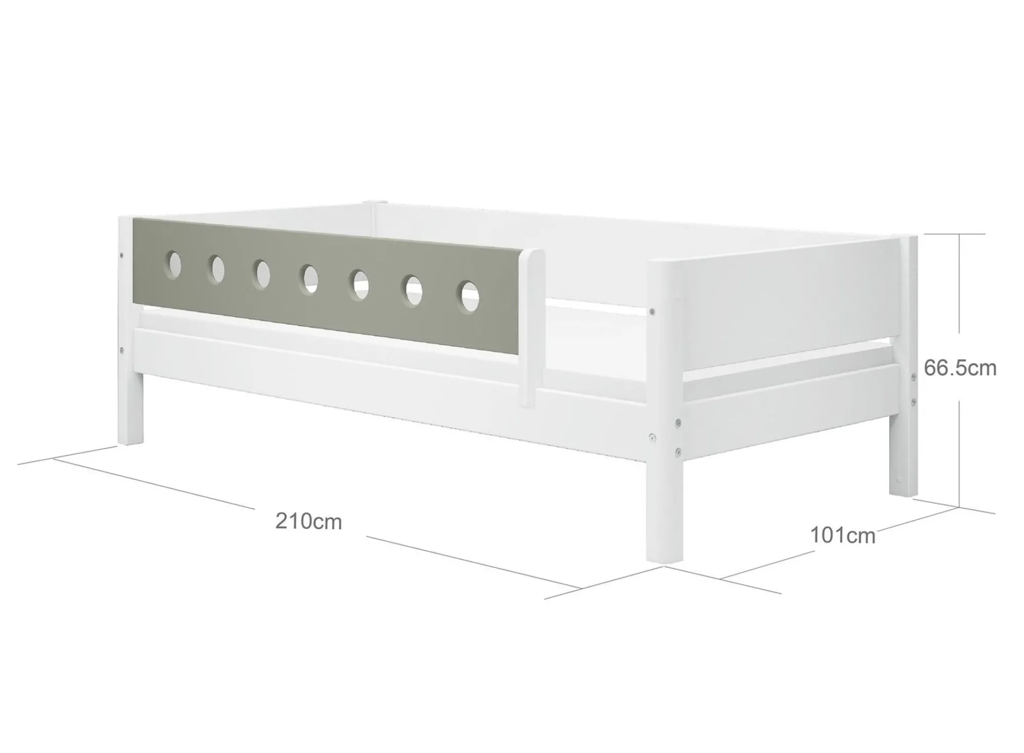 Best FLEXA Daybed White/Natural Green