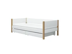 Hot FLEXA Daybed Med Hoved-, Bag- Og Endegavl White/Oak