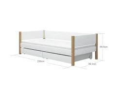 Hot FLEXA Daybed Med Hoved-, Bag- Og Endegavl White/Oak