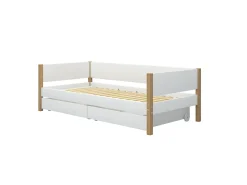 Hot FLEXA Daybed Med Hoved-, Bag- Og Endegavl White/Oak