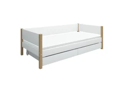 Hot FLEXA Daybed Med Hoved-, Bag- Og Endegavl White/Oak