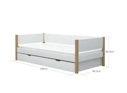 Hot FLEXA Daybed Med Udtraeksfunktion White/Oak