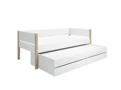 Cheap FLEXA Daybed Med Udtraeksseng Og To Skuffer White/Oak
