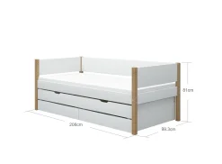 Cheap FLEXA Daybed Med Udtraeksseng Og To Skuffer White/Oak