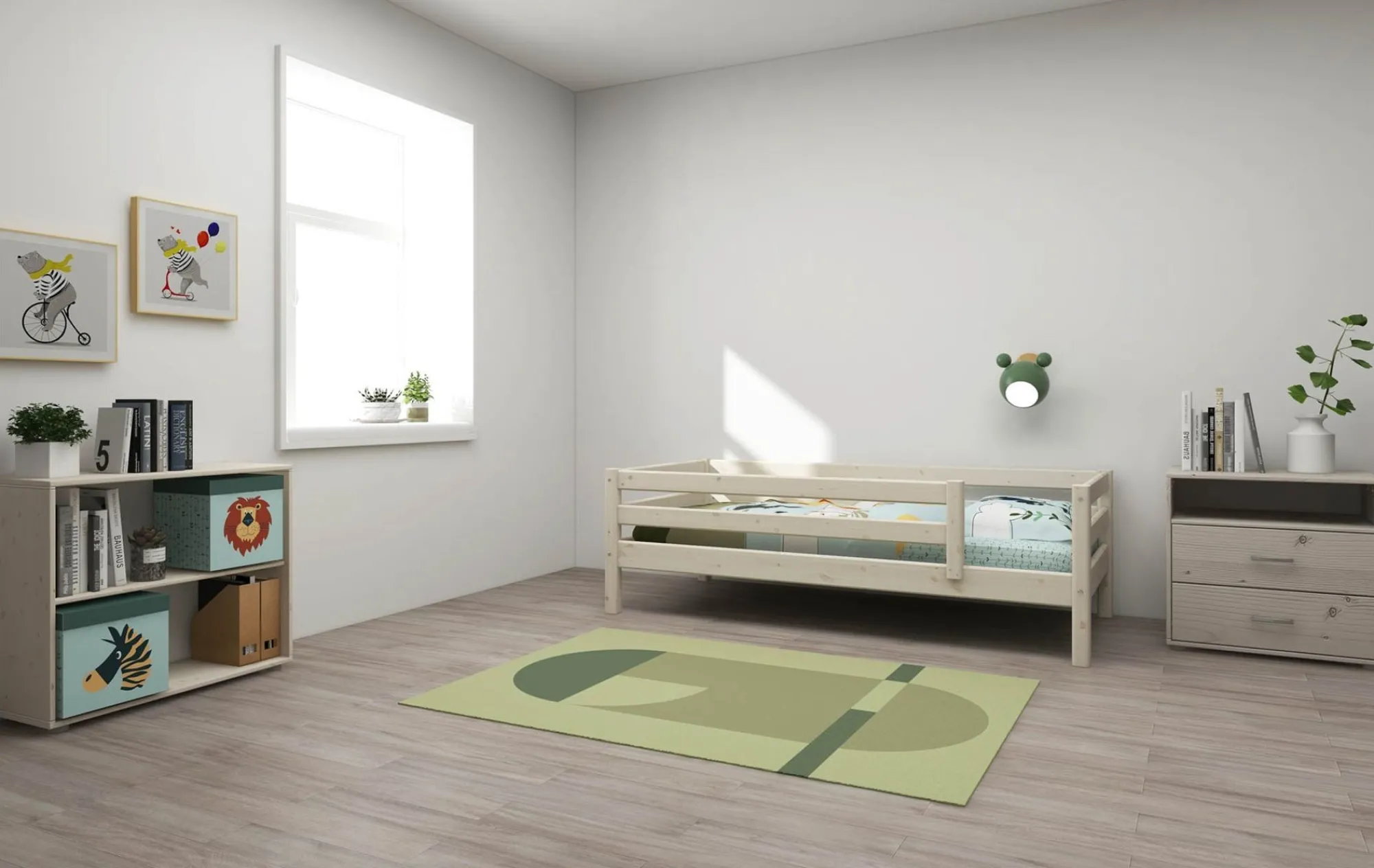 Discount FLEXA Enkeltseng White Washed Pine