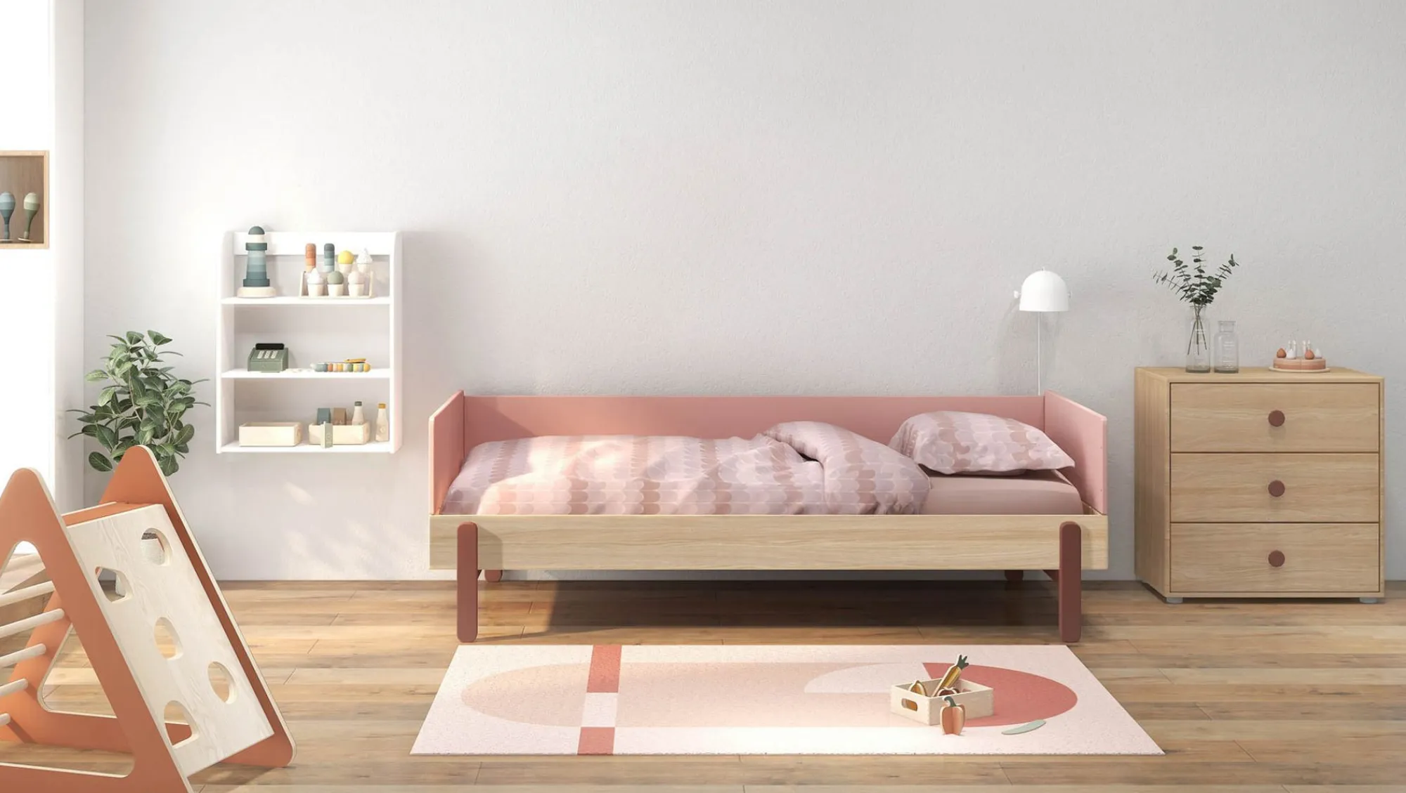 Best Sale FLEXA Enkeltseng Cherry/Oak
