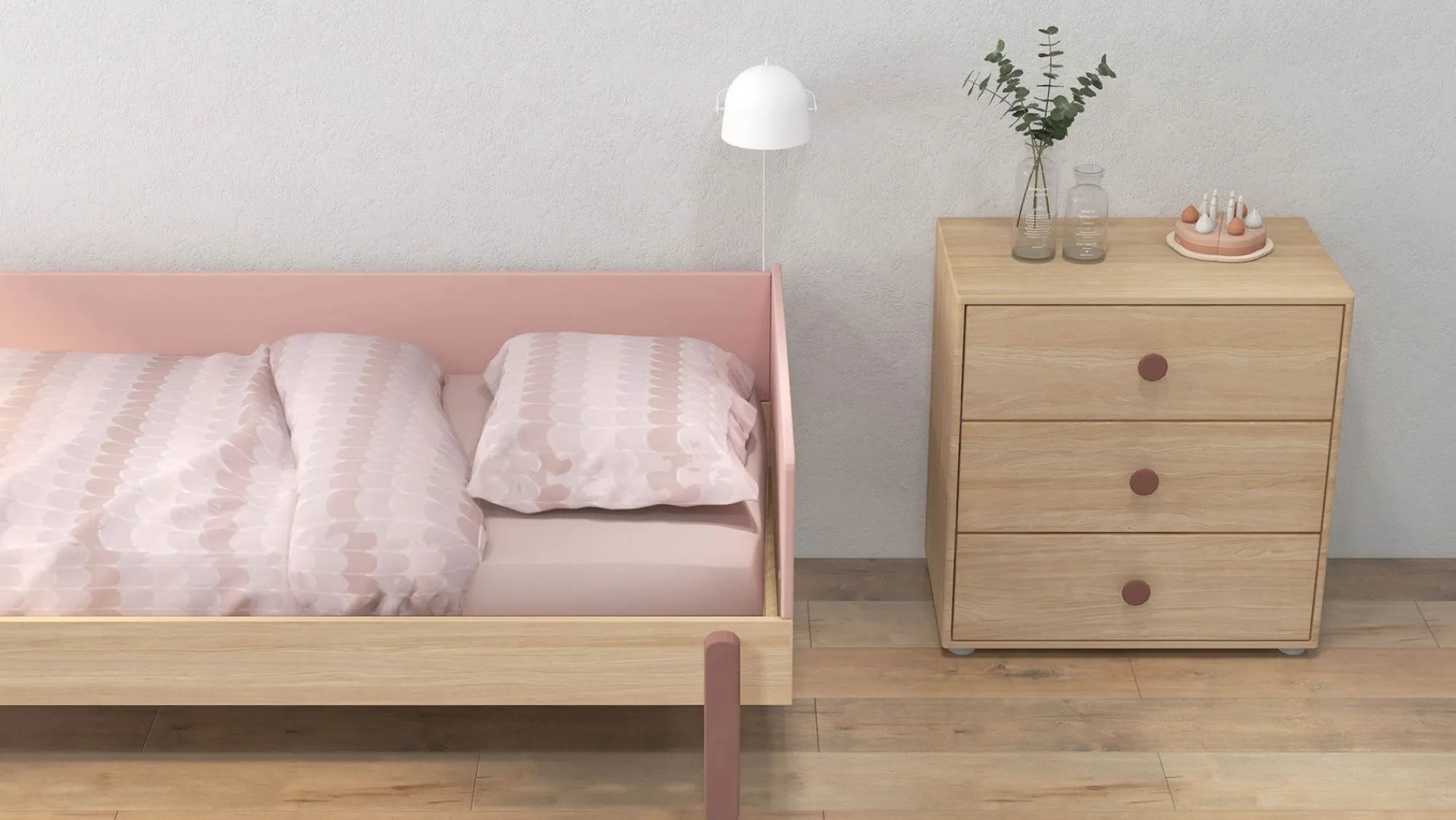 Best Sale FLEXA Enkeltseng Cherry/Oak