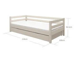 Cheap FLEXA Enkeltseng Med Gaesteseng White Washed Pine