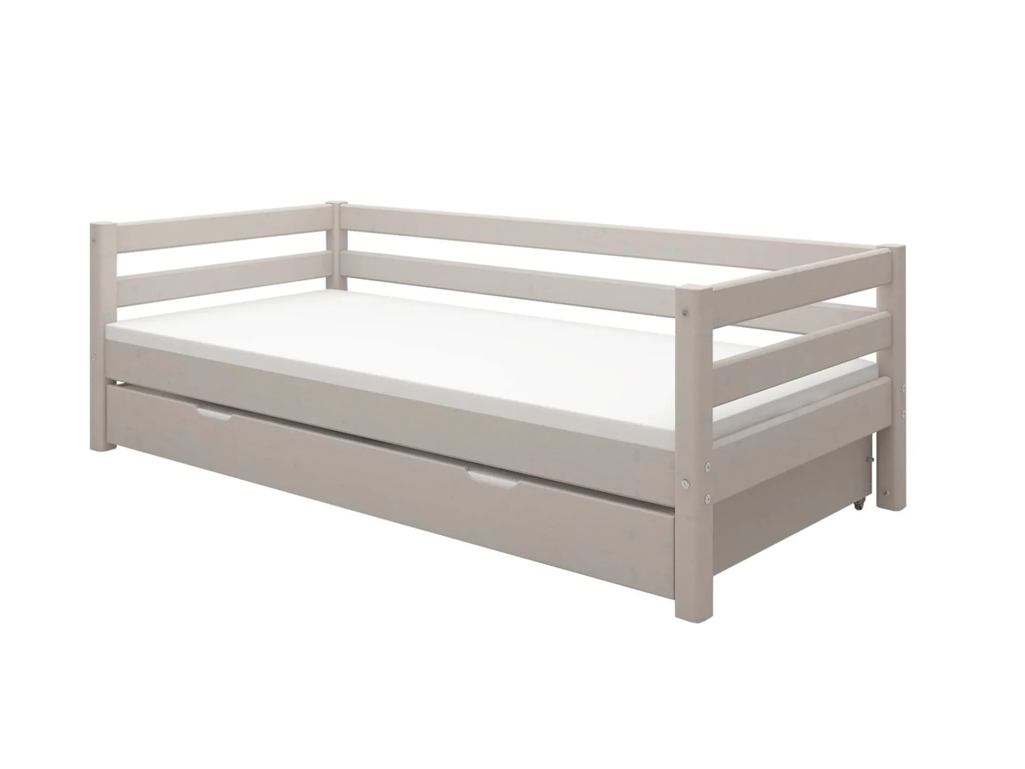 Best Sale FLEXA Enkeltseng Med Gaesteseng Grey Washed Pine