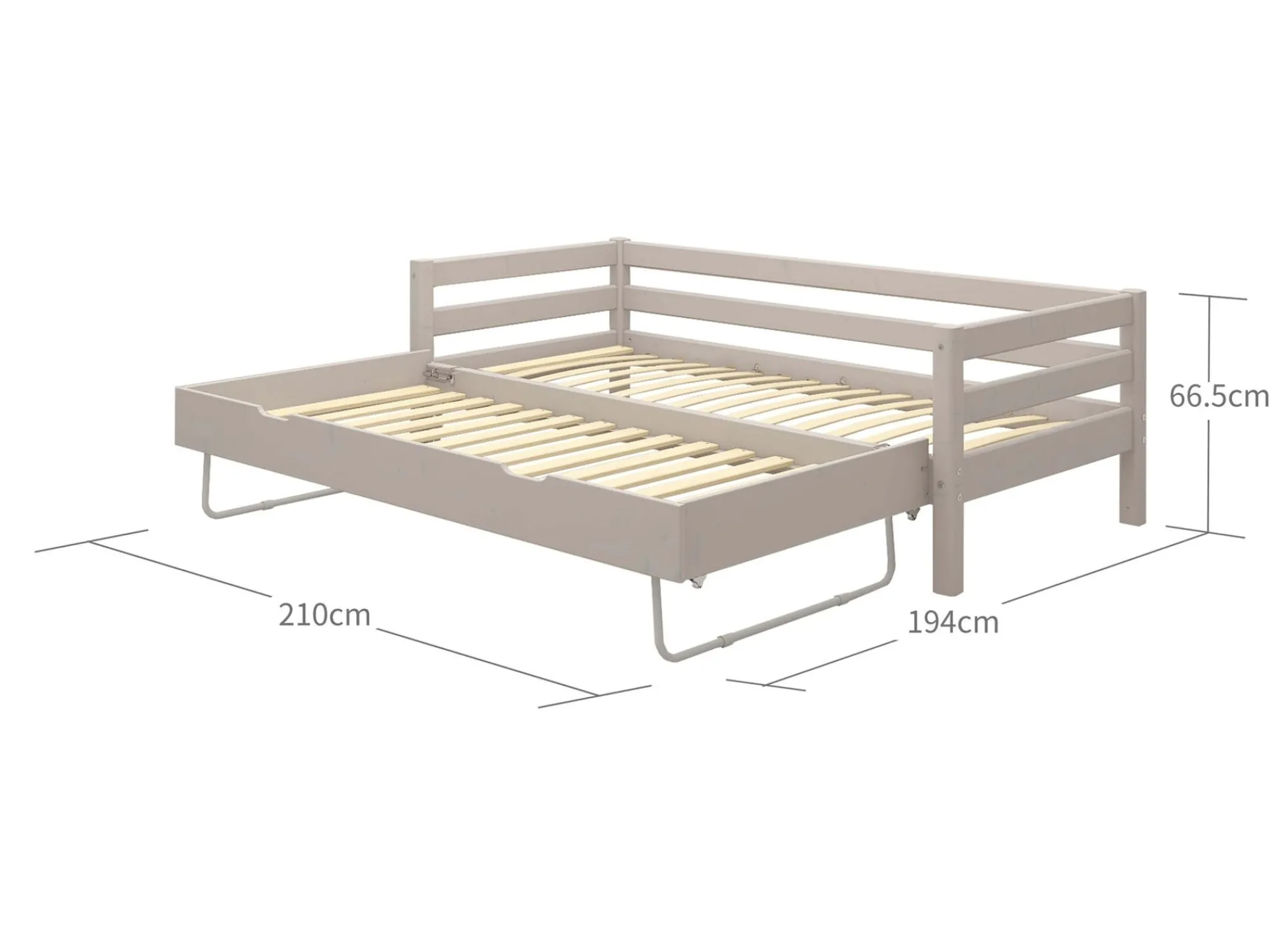 Best Sale FLEXA Enkeltseng Med Gaesteseng Grey Washed Pine