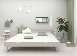 Best Sale FLEXA Enkeltseng Med Gaesteseng Grey Washed Pine