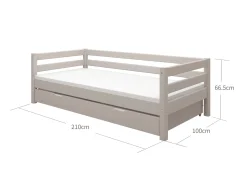 Best Sale FLEXA Enkeltseng Med Gaesteseng Grey Washed Pine