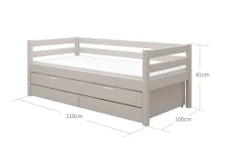 Clearance FLEXA Enkeltseng Med Gaesteseng Og Skuffer Grey Washed Pine