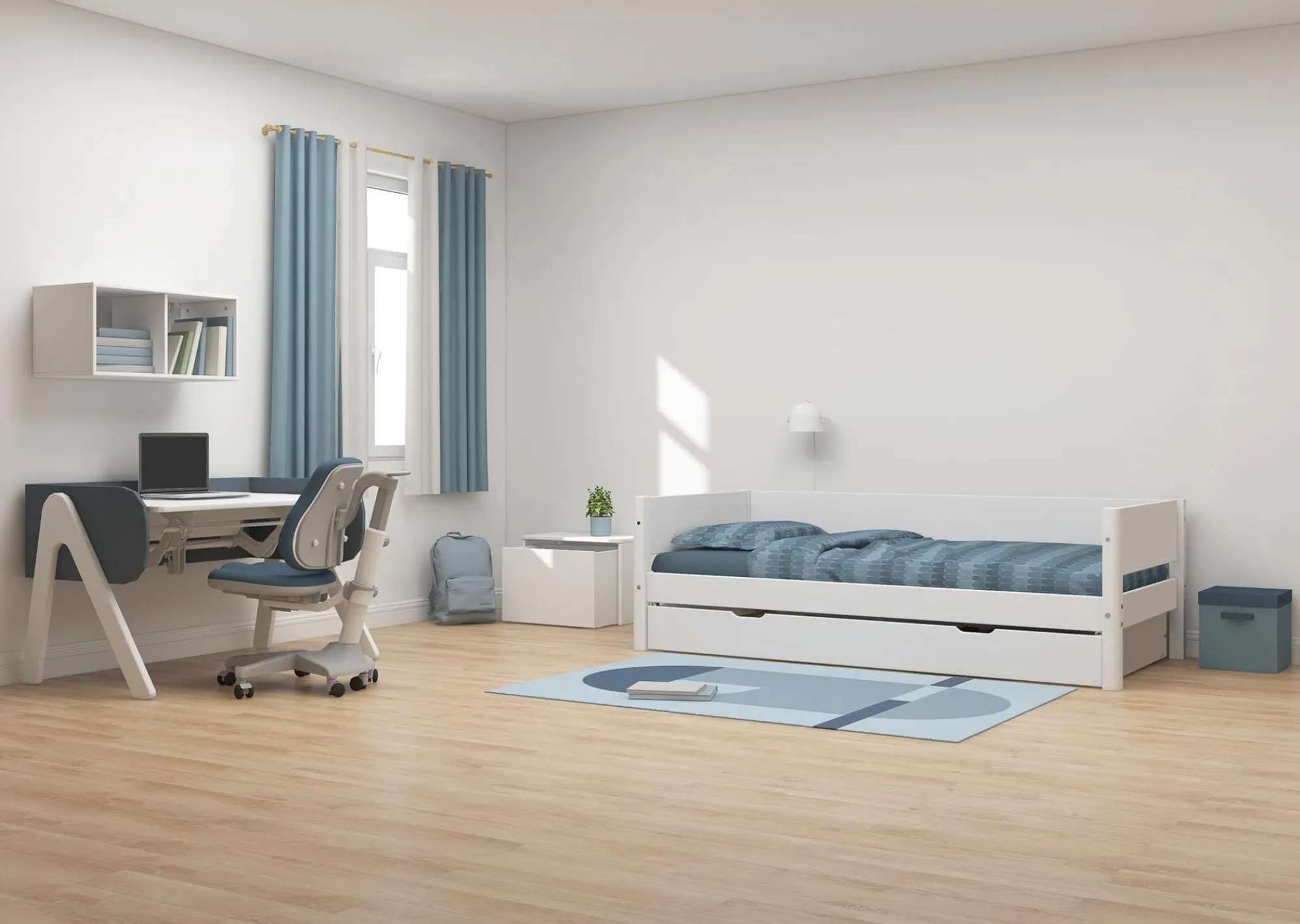 Store FLEXA Enkeltseng Med Udtraeksfunktion White
