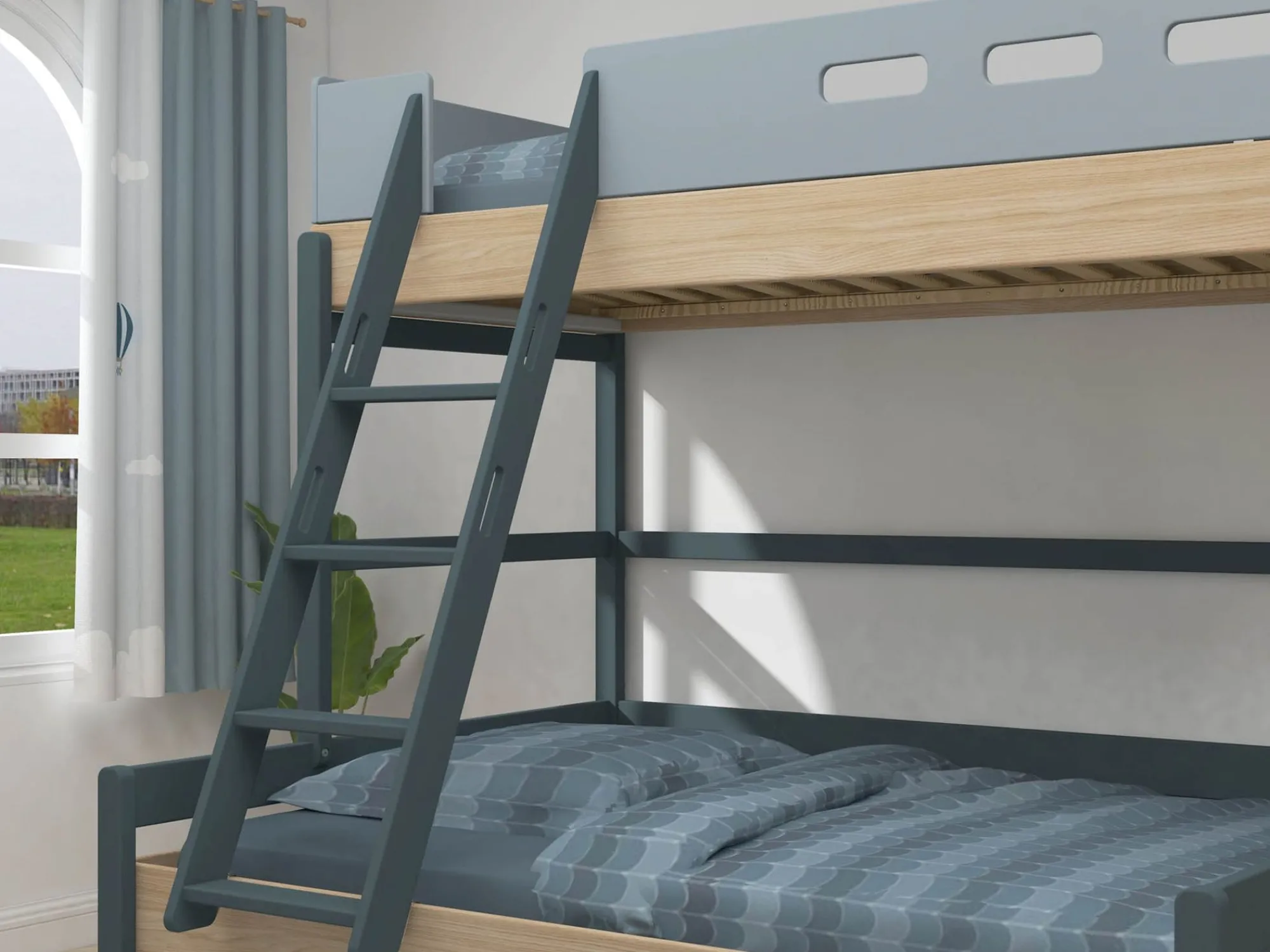 Clearance FLEXA Familieseng Blueberry/Oak
