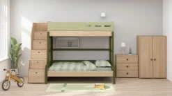 Shop FLEXA Familieseng Med Trappe Kiwi/Oak