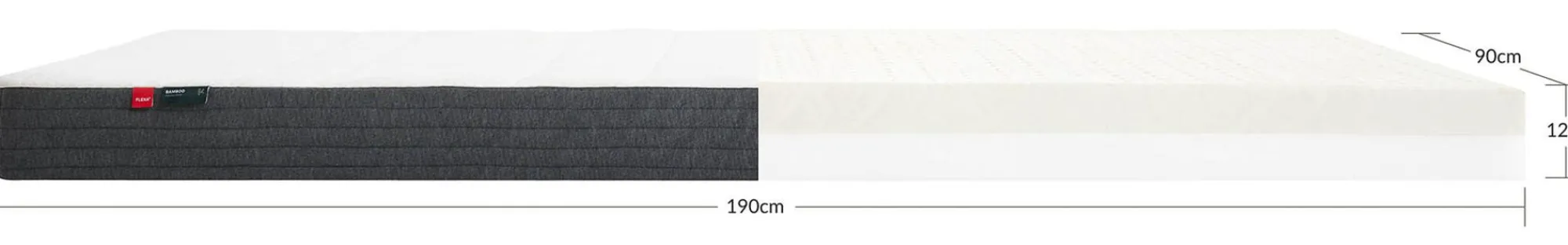 Shop FLEXA Latex Madras, 190X90 Bambusbetraek White