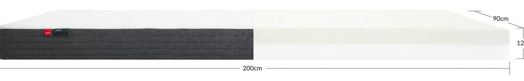Shop FLEXA Latex Madras, 200X90 Bambusbetraek White