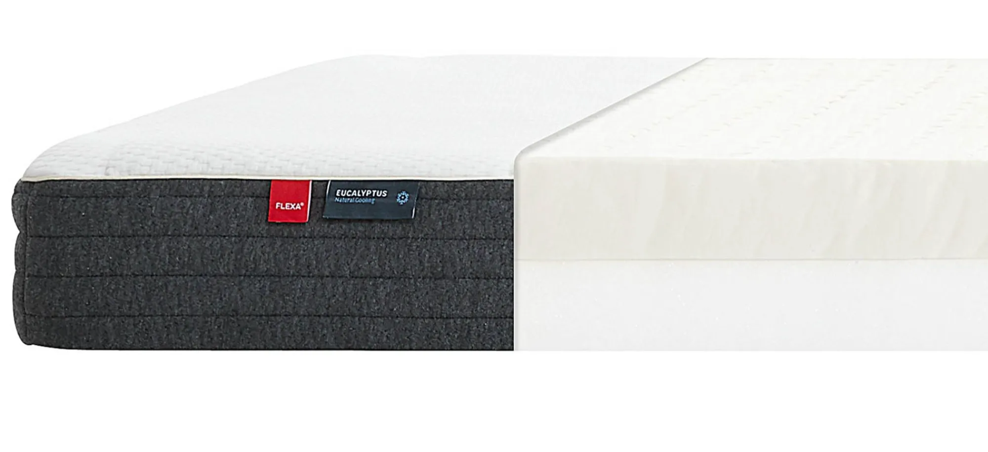 New FLEXA Latex Madras, 190X90 Eukalyptusbetraek White