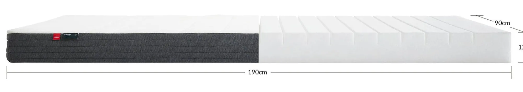 Cheap FLEXA Skummadras, 190X90 Bambusbetraek White