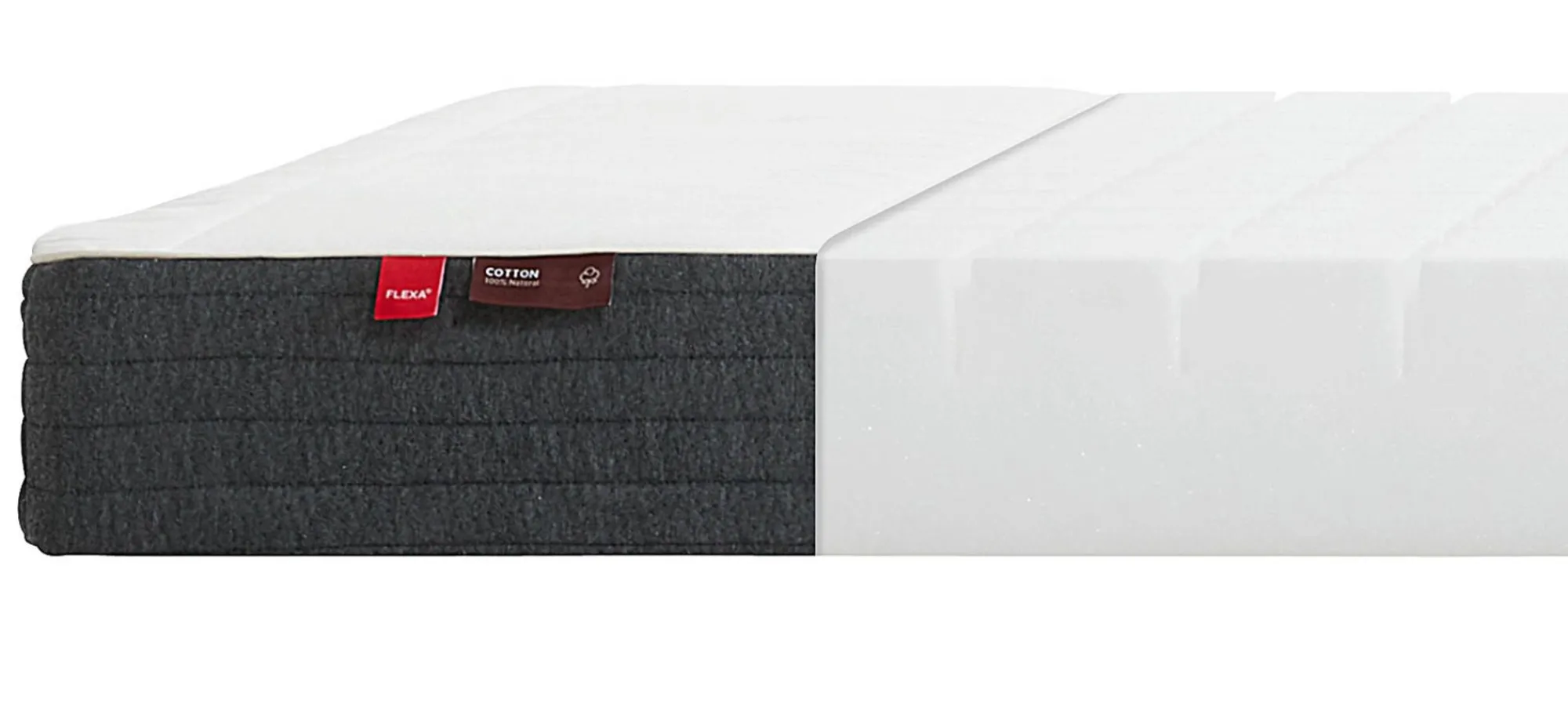 Discount FLEXA Skummadras, 200X90 Bomuldsbetraek White