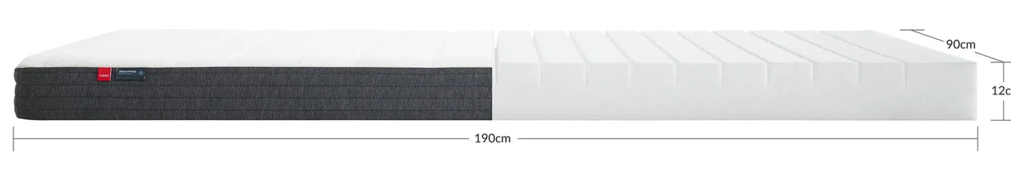 Clearance FLEXA Skummadras, 190X90 Eukalyptusbetraek White
