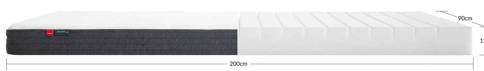 Fashion FLEXA Skummadras, 200X90 Eukalyptusbetraek White