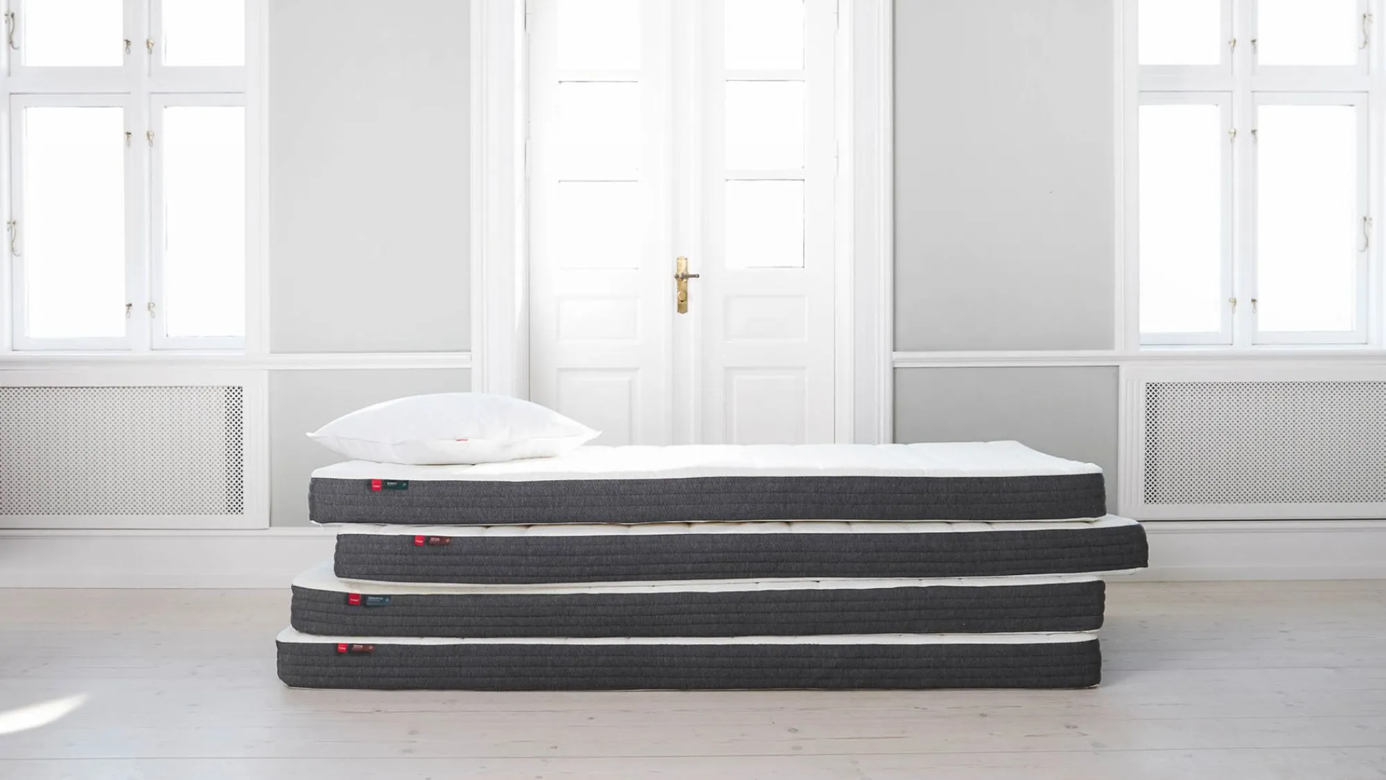 Shop FLEXA Springmadras, 200X120 Bomuldsbetraek White