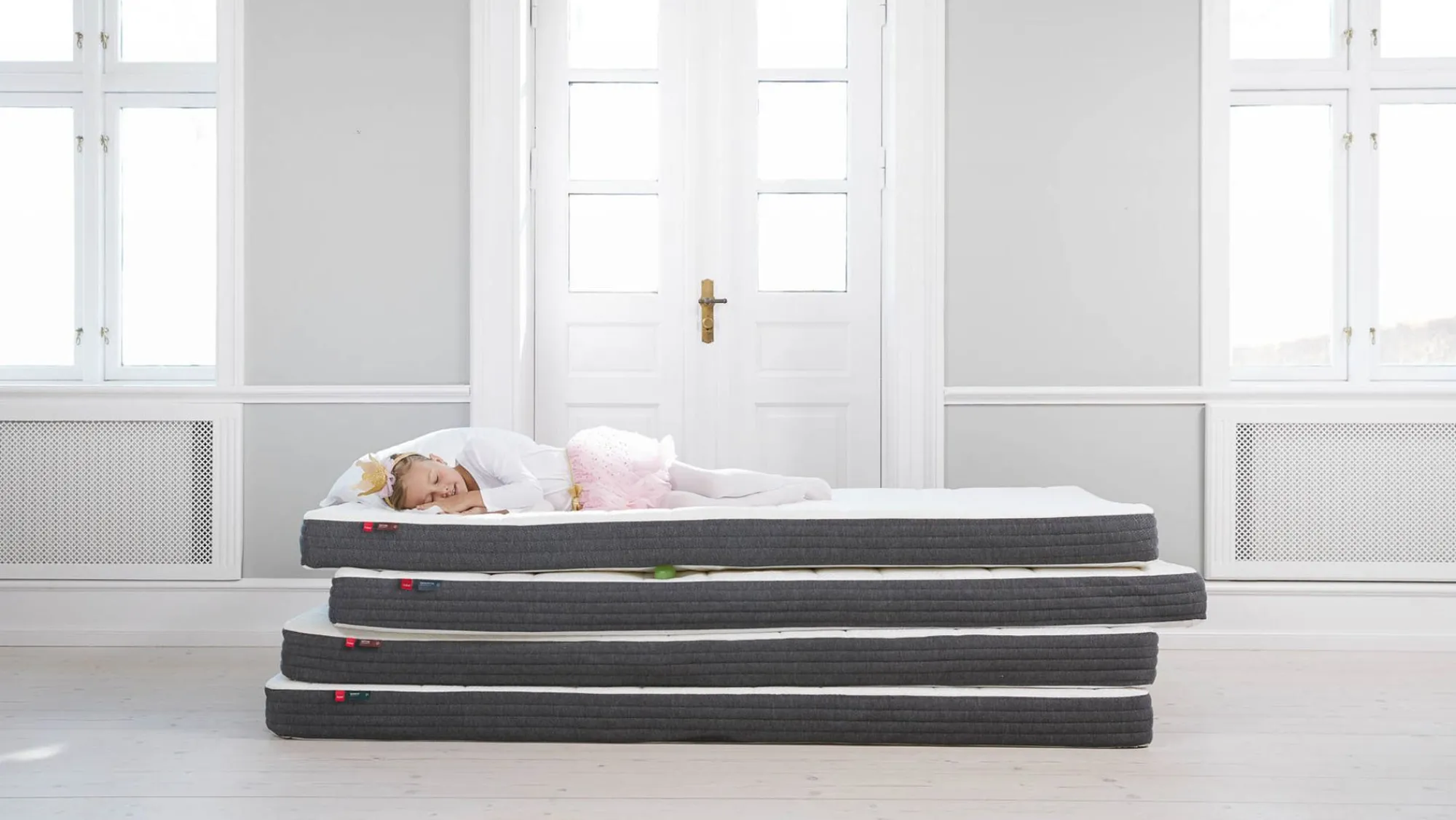 Shop FLEXA Springmadras, 200X120 Bomuldsbetraek White