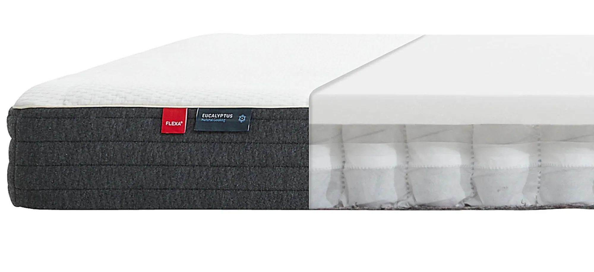 Fashion FLEXA Springmadras, 200X120 Eukalyptusbetraek White