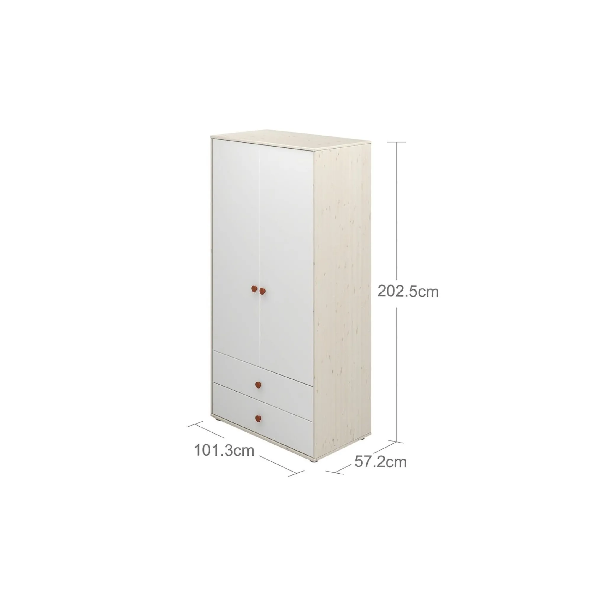 Store FLEXA Garderobeskab Light Blush/White Washed Pine