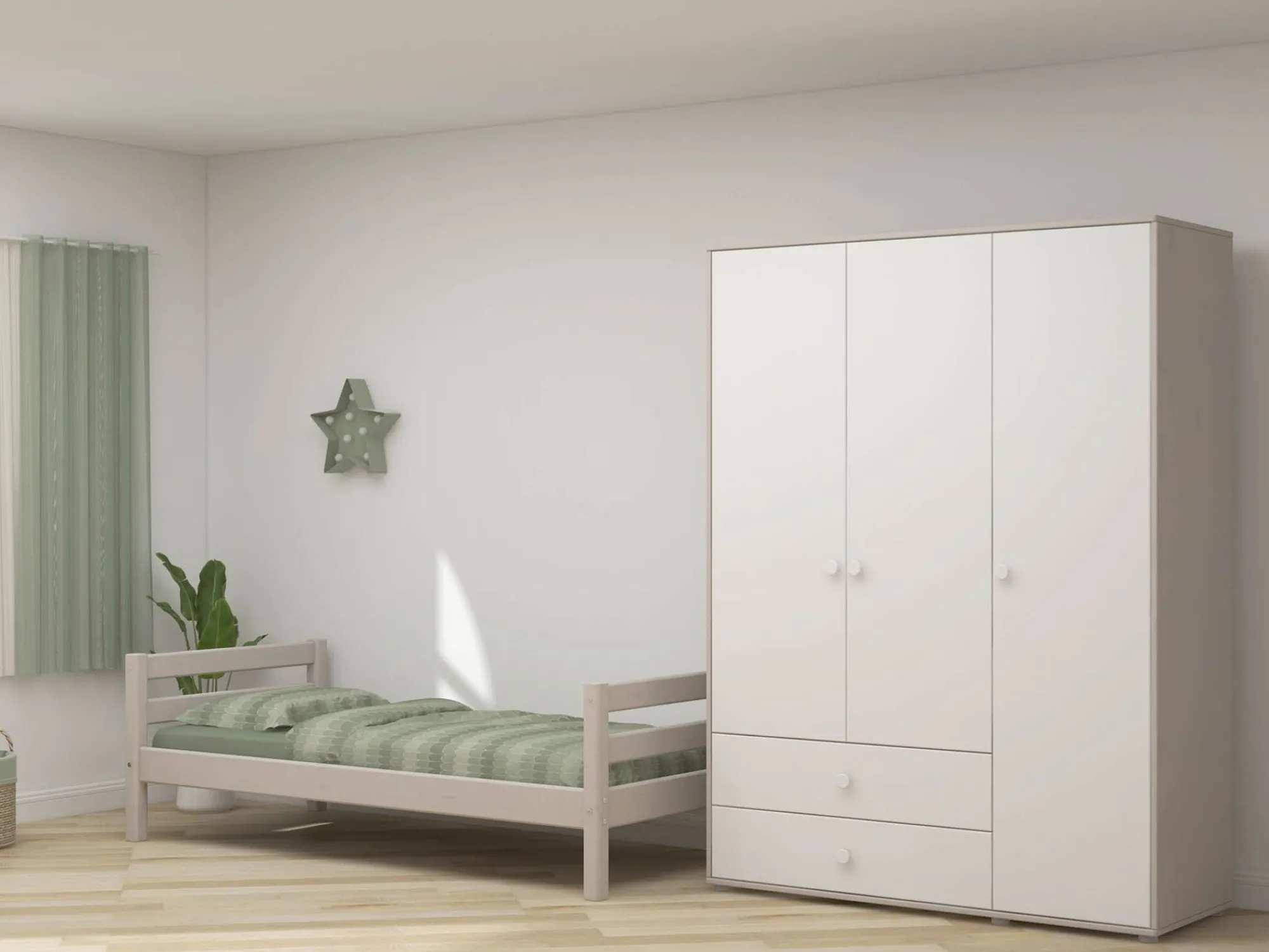 Outlet FLEXA Garderobeskab White/Grey Washed Pine