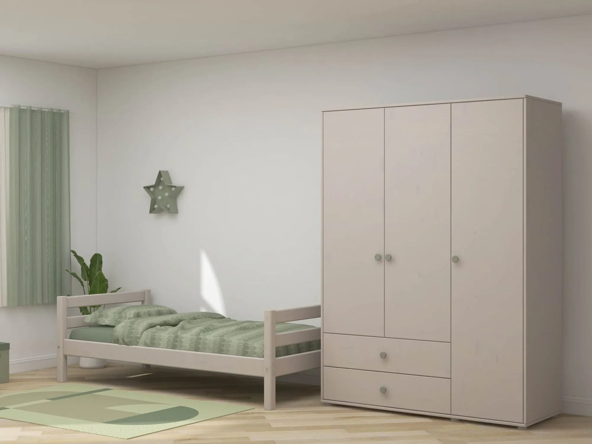 Shop FLEXA Garderobeskab Natural Green/Grey Washed Pine