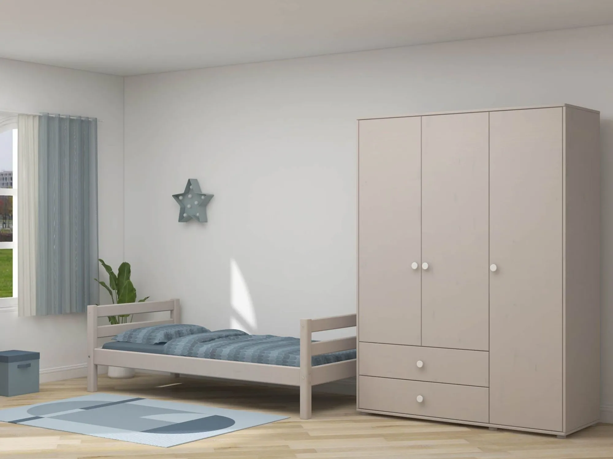 Cheap FLEXA Garderobeskab White/Grey Washed Pine