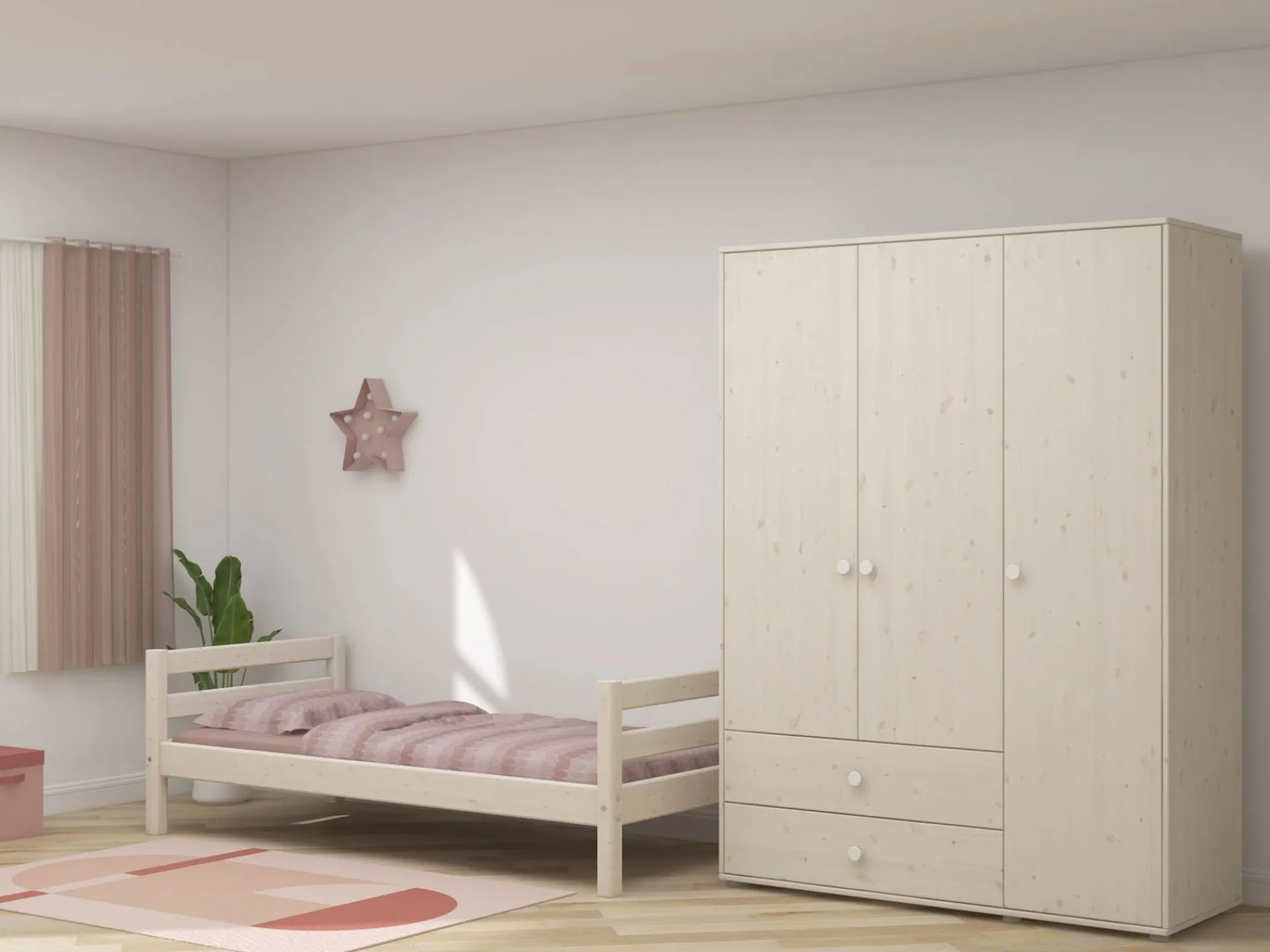 Best FLEXA Garderobeskab White/White Washed Pine