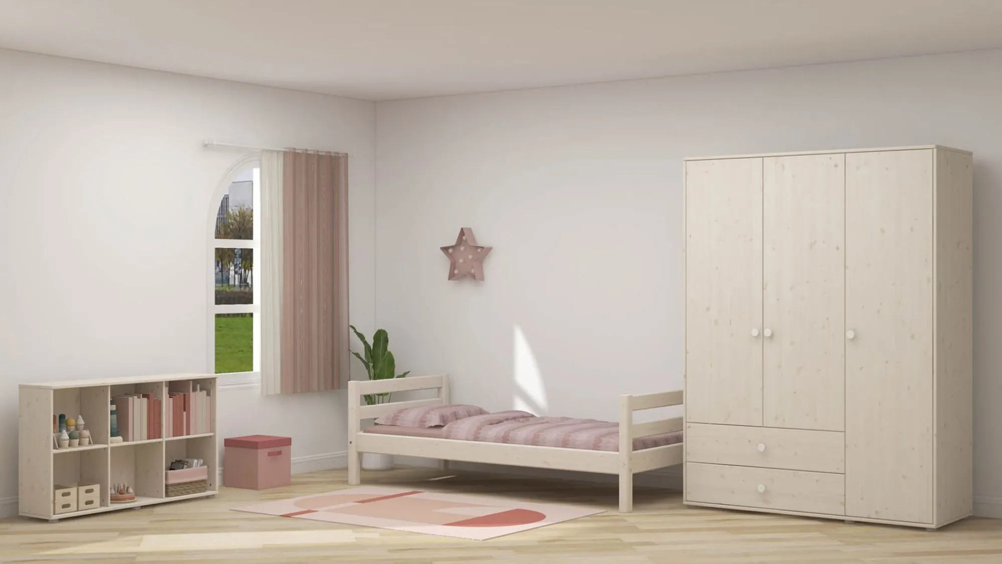 Best FLEXA Garderobeskab White/White Washed Pine