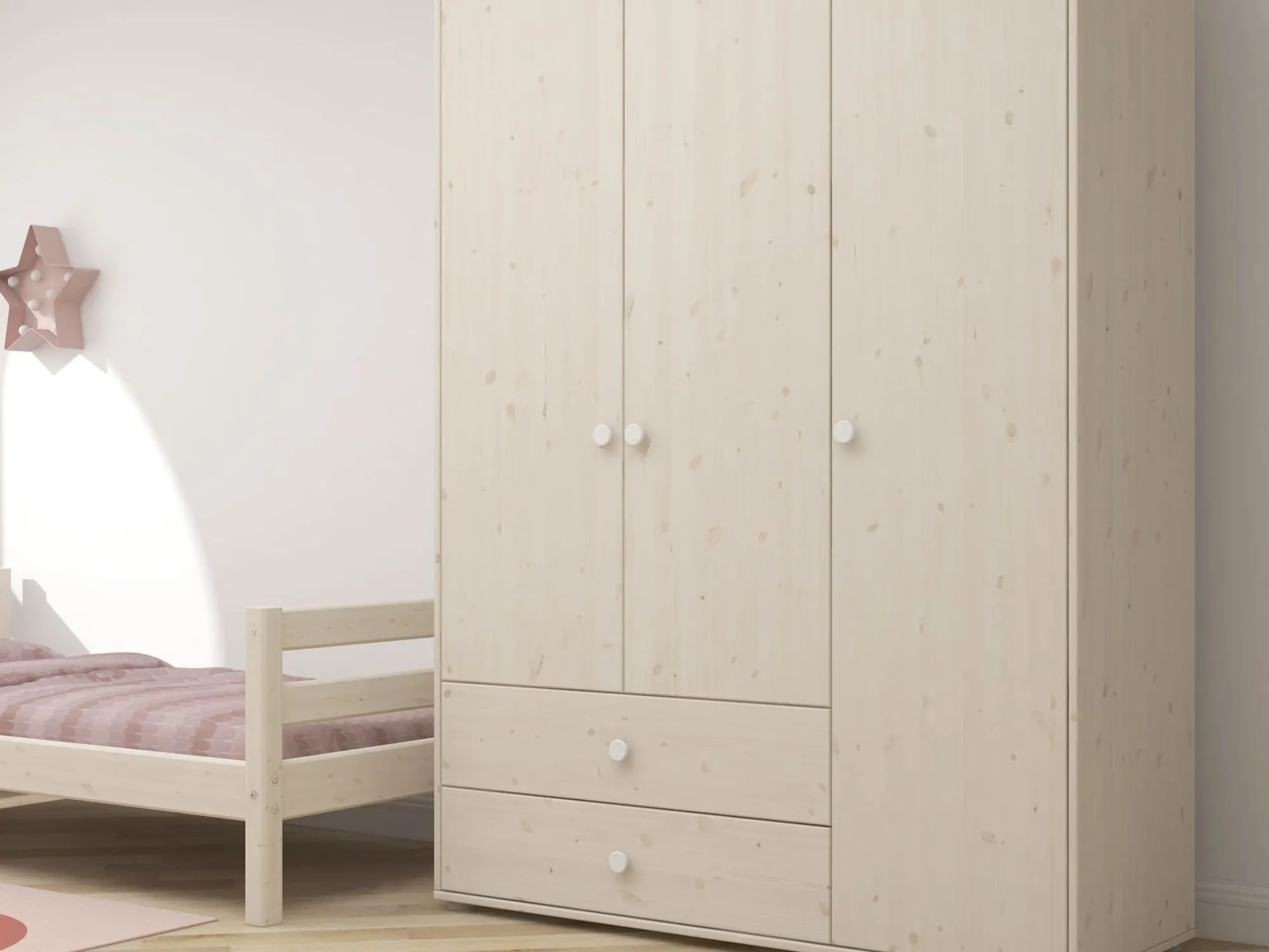Best FLEXA Garderobeskab White/White Washed Pine