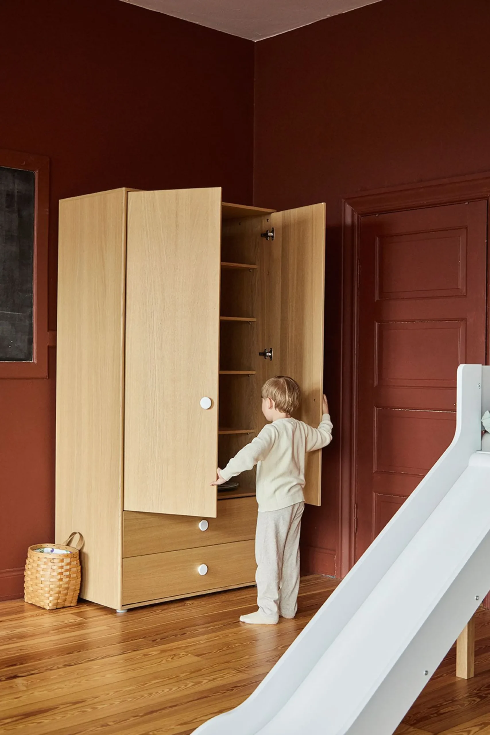 Store FLEXA Garderobeskab, Hojt White/Oak