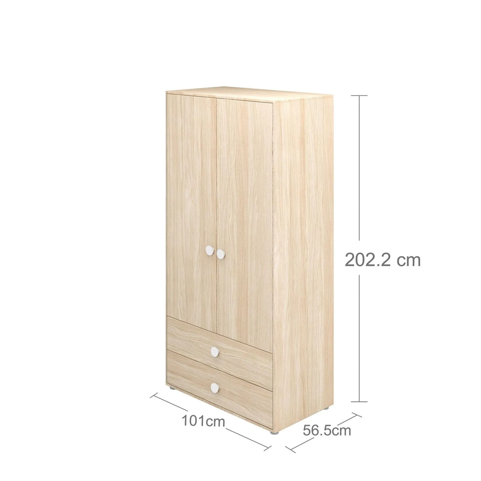 Store FLEXA Garderobeskab, Hojt White/Oak
