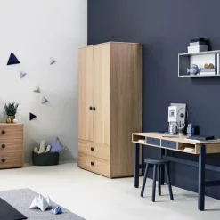 Clearance FLEXA Garderobeskab, Hojt Blueberry/Oak