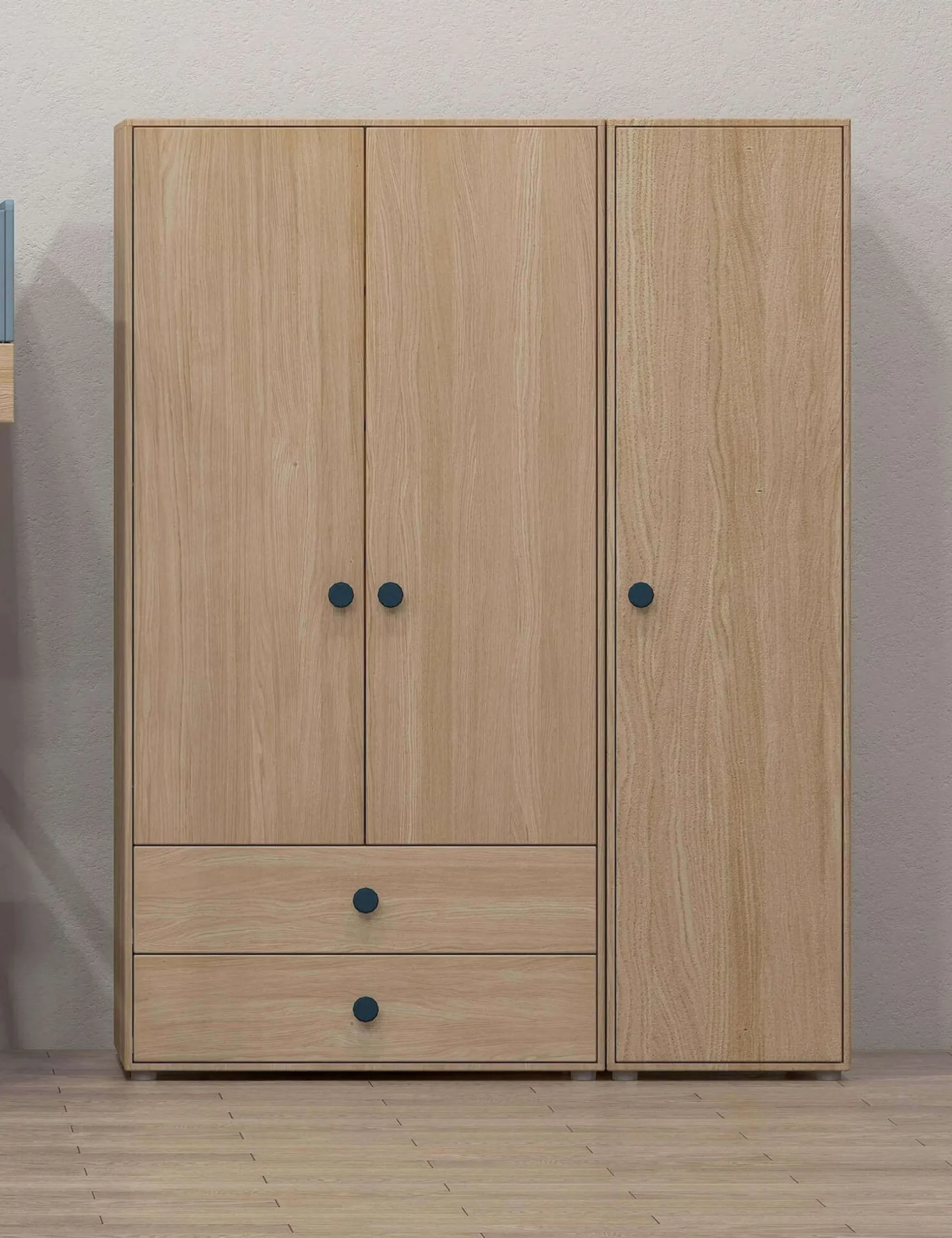 Clearance FLEXA Garderobeskab, Hojt Blueberry/Oak