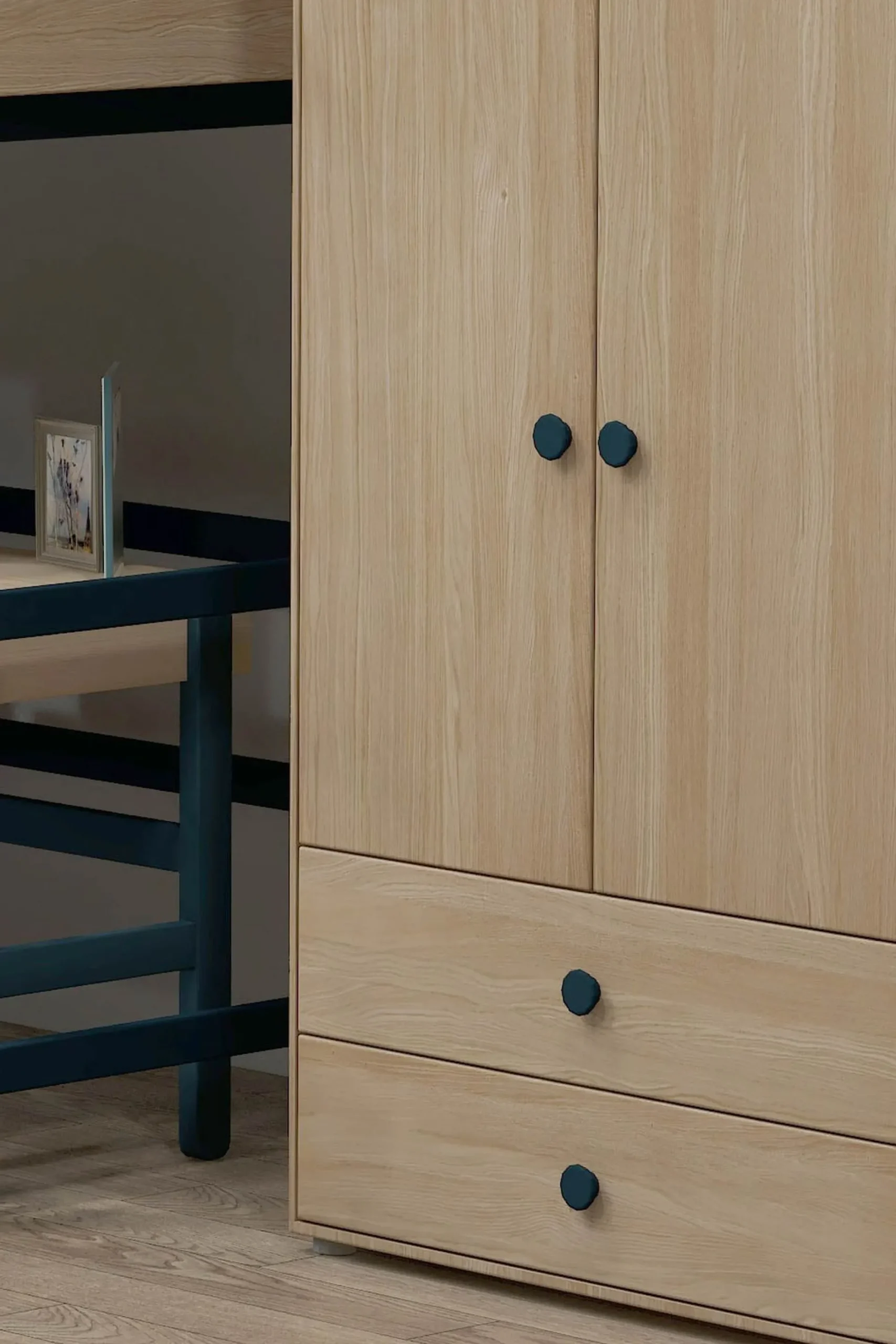 Clearance FLEXA Garderobeskab, Hojt Blueberry/Oak