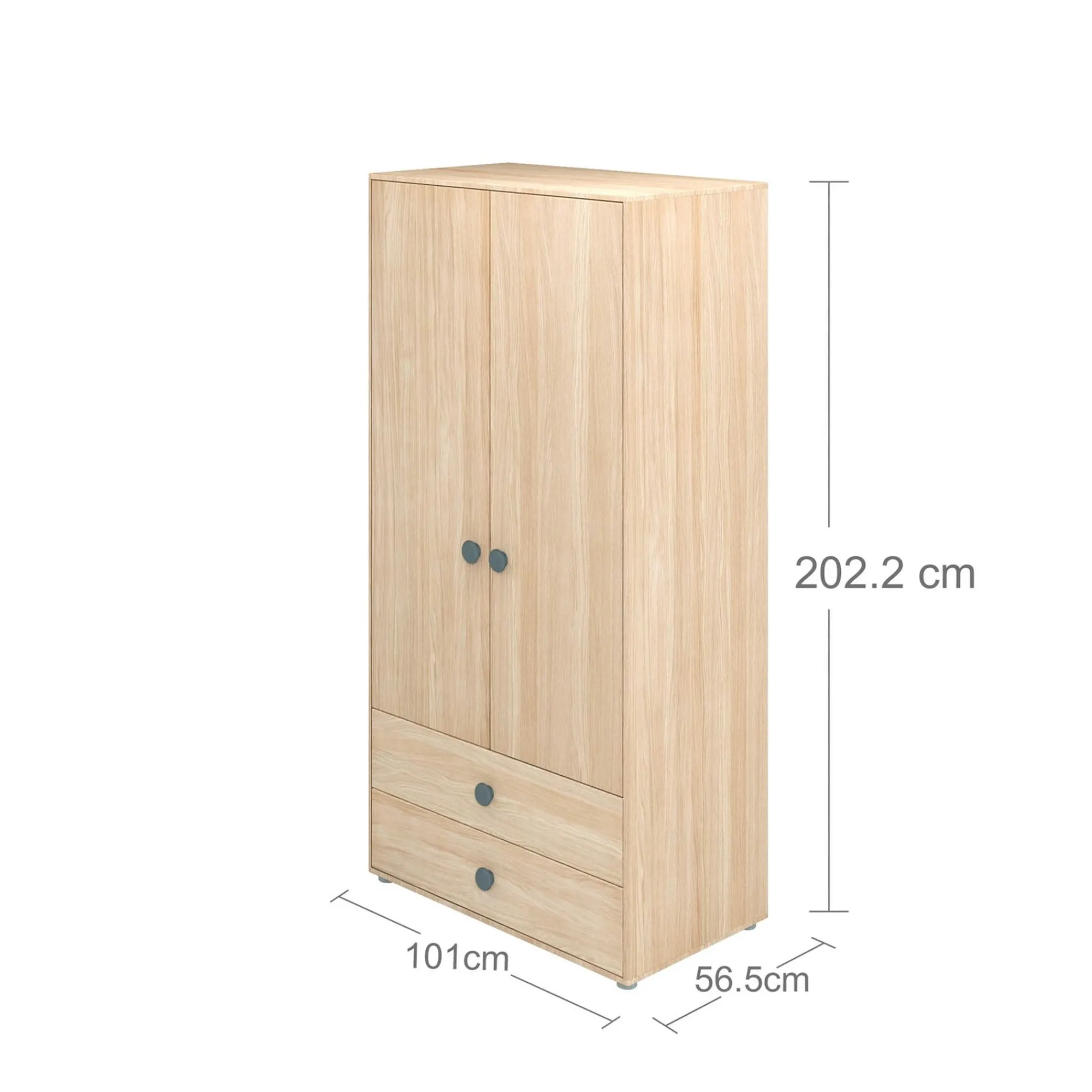 Clearance FLEXA Garderobeskab, Hojt Blueberry/Oak