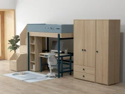 Online FLEXA Garderobeskab, Hojt Blueberry/Oak