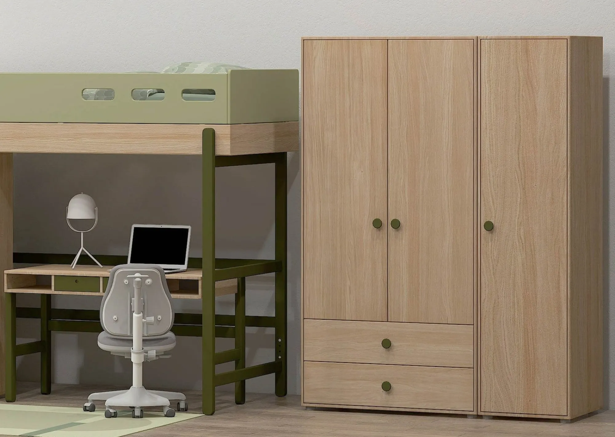 Sale FLEXA Garderobeskab, Hojt Kiwi/Oak
