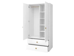 New FLEXA Garderobeskab, 2 Lager + 2 Skuffer White/Mustard