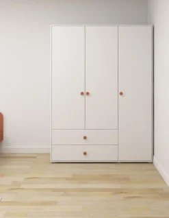 Online FLEXA Garderobeskab, 3 Lager + 2 Skuffer White/Blush